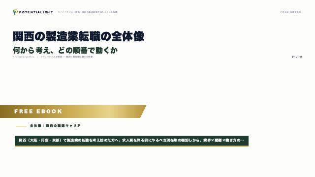 関西の製造業転職の全体像 eBook表紙